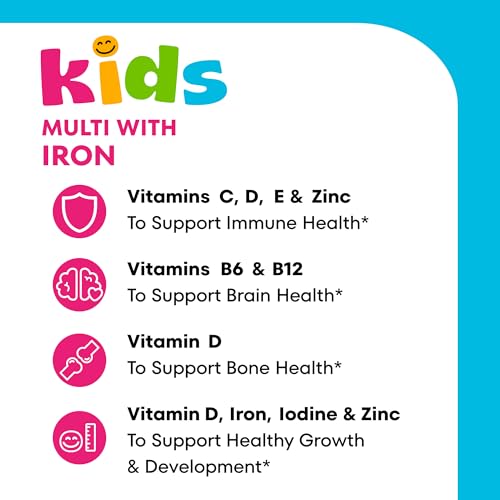 One A Day Kids Multivitamin with Iron Gummy, Vitamin D, Vitamin C, E, Zinc for Immune Support, Gummy Vitamins, Kids Multivitamin Gummies with Iron, Cherry Flavor, 60 Count (Packaging May Vary) - image 4