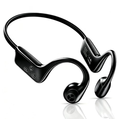 Image of Fanisic Bone Conduction Headphones, Bluetooth 6.0 Open Ear Headphones with Mic, Type-C Quick Charge, Long Battery Life, IPX5 Sweatproof, Lightweight Comfortable for Gym, Sports, and Driving(Black)