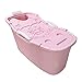 Vasca da Bagno Pieghevole Vasca da Bagno Freestanding, Grande Vasca da Bagno Pieghevole per Adulti per Uso Domestico, Universale in Tutte Le Stagioni, Facile da Riporre (Color : Pink)