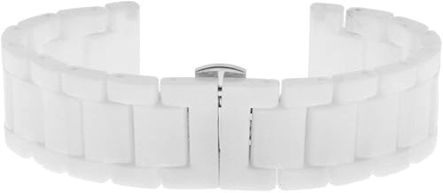 Miniatura 4 de Pwkutn Correa de reloj de cerámica de 0.866 in, correa de hebilla de mariposa para Samsung Gear S3 Classic Frontier Gear 2 R380 R381 R382, Moto 360
