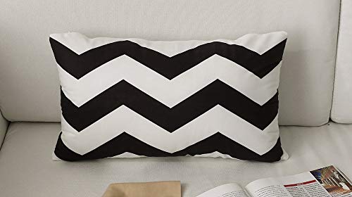 Fanhomcy Black Geometric Lumbar Decorative Throw Pillows Cushion Covers Cases Square Soft Pillowcases For Sofa 12 X 20 Inches Set Of 4 #TOP6