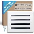 FA-STAR Clean Modern AC Vent Cover 10 x 8 (Duct Opening Cutout) - Decorative White Air Vent - Standard Linear Slot Diffuser - Register Grille for Ceiling, Walls & Floors - All Aluminium