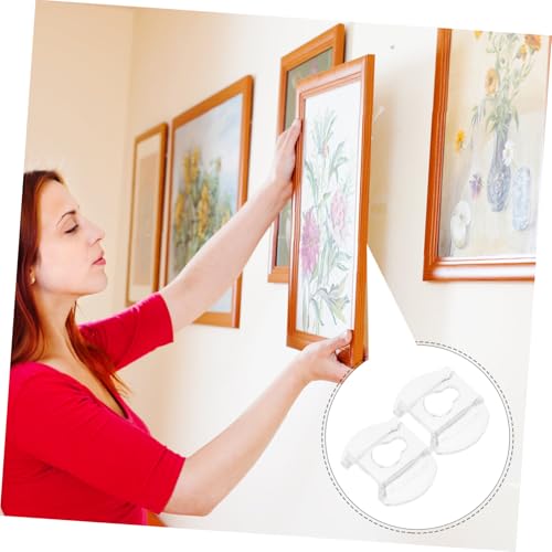 Image of Veemoon 20pcs Storage Hook Hangers Picture Hook Picture Frame Backing Clips Picture Frame Mount Hook Brackets for Wall Photo Hanging Hardware Wall Hanging Bracket Transparent Acrylic