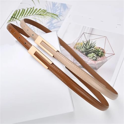 New Gold Buckle Genuine Leather Belt Women Fashion Cowskin Thin Metal Black White Belts Female Jeans Dress Waistband 1 piece4