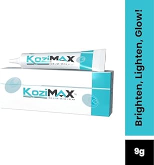 Kozimax Skin Brightening Cream 9g Pack of 4 | Helps Reduce Dark Spots, Pigmentation & Uneven Skin Tone | Lightweight, Fast Absorbing Formula | With Kojic Acid Dipalmitate, Vitamin C & Arbutin