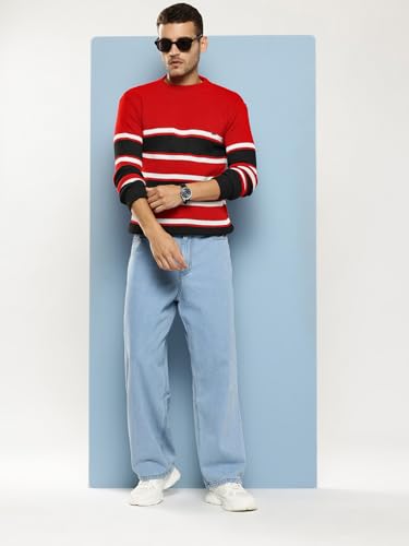 Image of Aarika Mens Winter Wear Cream Colour Solid Woolen Sweater