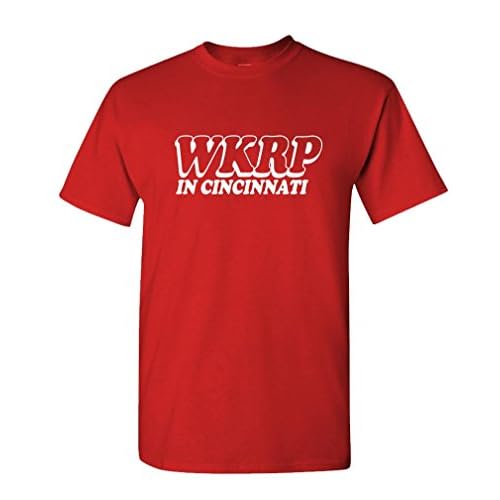 WKRP Cincinnati - 70's Retro tv Comedy Show - Mens Cotton T-Shirt, XL, Red