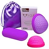Hojalis Menstruationsscheibe, 2 stück Menstrual Disc, Wiederverwendbare Menstruationsscheibe, Auslaufsicher weiblicher Silikonbecher, Zwei Größen, für Sport und Schwimmen