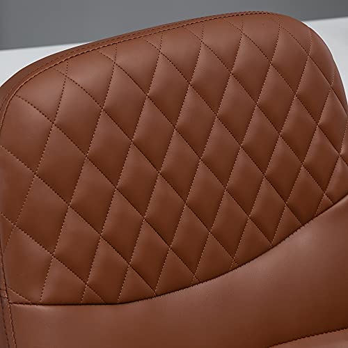 Sedia da Ufficio a Dondolo con 2 Punti Massaggianti e Porta USB, Poltrona da Ufficio in Finta Pelle Marrone con Altezza Regolabile, 59x63x92-101cm - Sedia gaming - Immagine 8