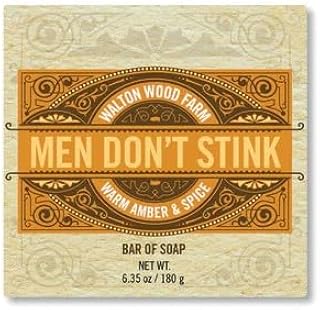 Walton Wood Farm, 6.35 oz Soap Bar, (Men Don't Stink: Warm Amber & Spice)