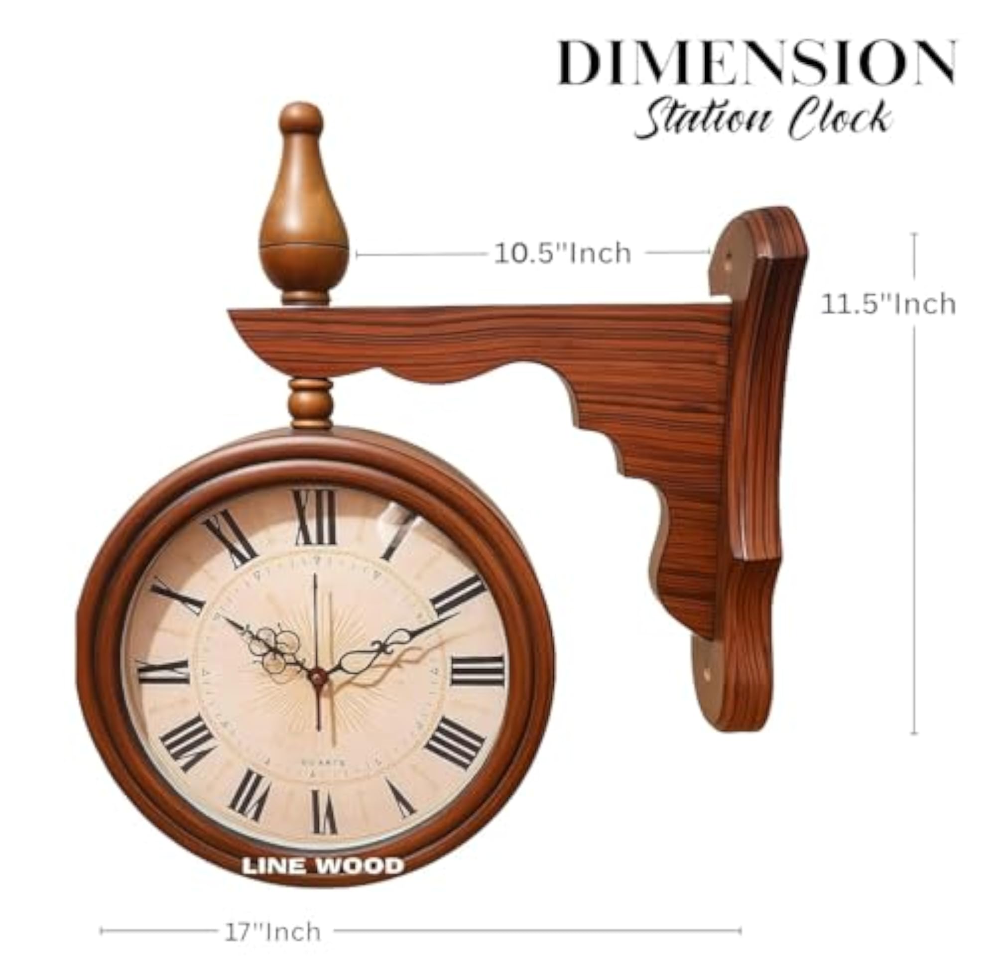Unique Antique Collection Double-Sided Vintage Wall Clock