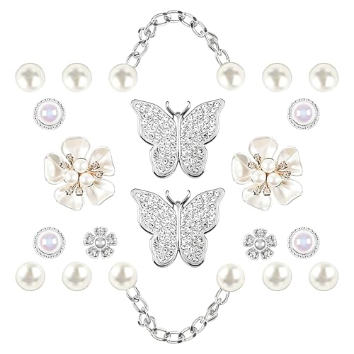 20 Pcs Bling Rhinestone Butterfly Shoe Charms - DIY Decoration for Clogs, Sandals, Perfect for Women’s Shoe Accessories & Party Favors