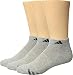 adidas Men's Cushioned Low Cut Socks (Pack of 3), Heathered Light Onix/Black/Granite/Tech Grey, One Size