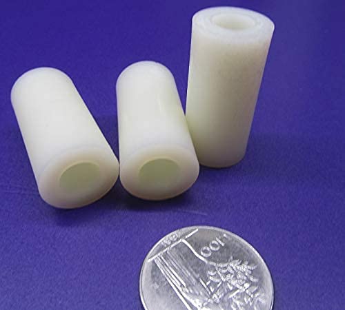 Natural Nylon Spacer, Unthreaded, 3/8" Screw Size x .750" OD x .380" ID x 1.50" Length, 20 Pcs.