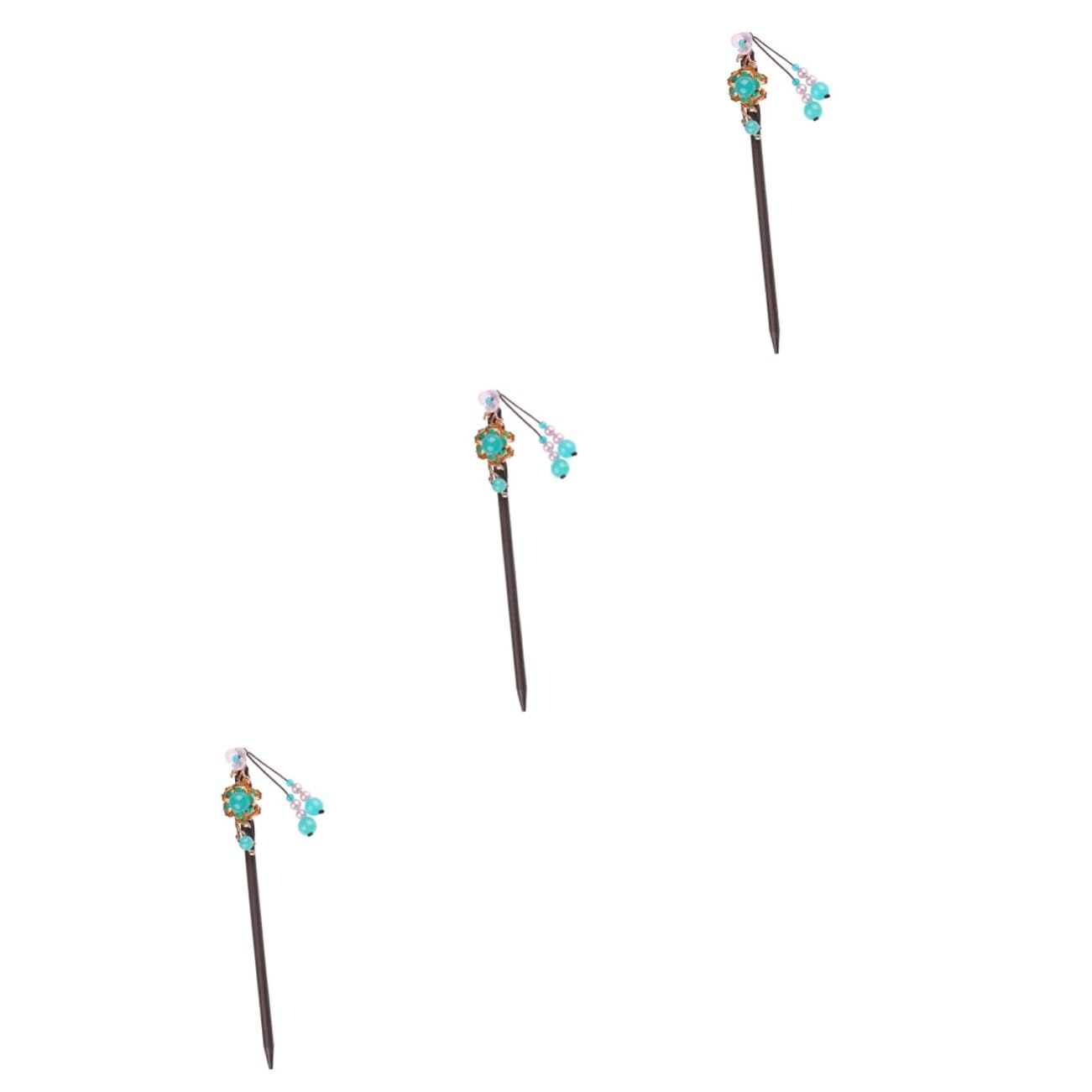 FRCOLOR 3 Piezas horquilla hanfu hair clips horquillas moño hair pin palos de pelo de lápiz palillo de pelo de las niñas palo de pelo de las mujeres horquilla de palo de pelo