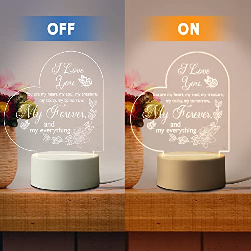Baubledazz Romantic Gift For Her, Him, Husband, Wife Birthday Gifts Ideas, Christmas Gifts, Anniversary, Birthday Gifts For Girlfriend, Boyfriend, Engraved Night Light, Usb Powered (Heart) #TOP4