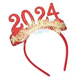[CVUTOVO] 年新年用スパンコール装飾ヘッドバンド 可愛い輝くパーティー用ヘアフープ 男女兼用カチューシャ写真撮影小道具