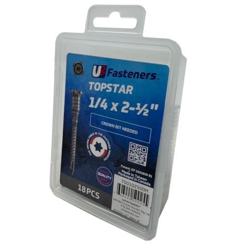 Tornillo TopStar de acero al carbono con punta Star de 1/4 pulg. x 2-1/2 pulg. (paquete de 18) miniatura 2