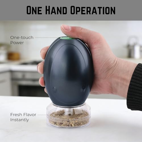 Image of Mamba Whip Electric Spice Grinder, One-Hand USB Rechargeable Culinary Herb & Seasoning Mill for the Kitchen, New Tech. Chain Grinding System, Anchor Gray