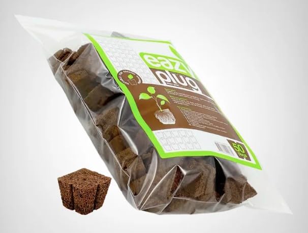 Eazy Plug 50 Stecklingsblöcke Beutel - 50 Stück - Steckling Anzucht Torfquelltöpfe Aussaat-Erde Torftablette Quelltabletten Anzuchttöpfe Anzuchtset