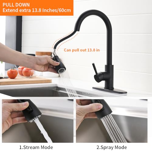 Grifo de cocina sin contacto con sensor inteligente y caño extraíble Vantor 5
