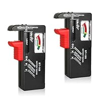 WUJUN 2 Stück Analoger Batterietester Multi Size Batterieprüfer für AA AAA C D 9V 1,5V Knopfzellenbatterien (benötigt keine Batterie für den Betrieb)
