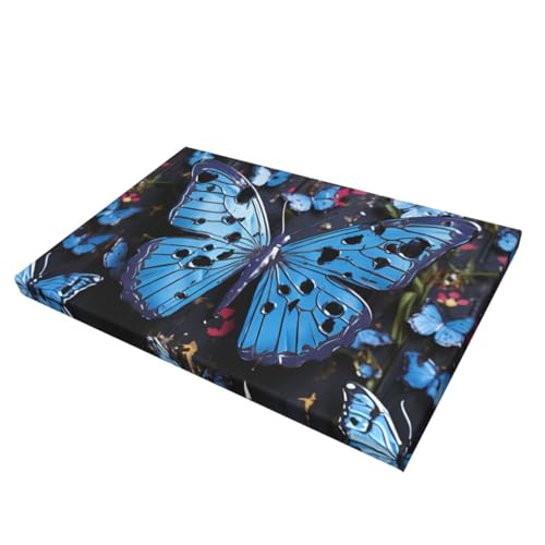 Œuvre d'art moderne papillon bleu impression sur toile premium - 2