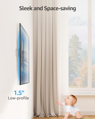 Image of MOUNTUP TV Wall Mount, Tilting TV Bracket for Most 26-60 Inch LED LCD OLED Flat /Curved TVs, Low Profile Save Spacing, Fits 12 inch to 16 inch Stud, Max VESA 400x400mm up to 99 LBS, MU0007