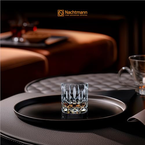 Nachtmann Brand Noblesse Collection, Single Old-Fashioned Glasses, Set of 4, Durable Crystal SOF Glass, Diamond Design, 245 ml/ 8.66-Ounce, Dishwasher Safe