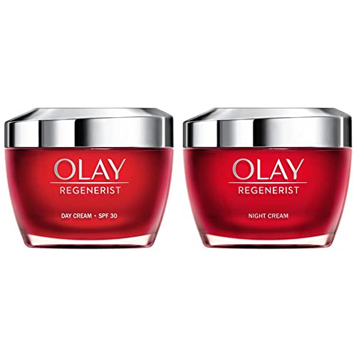 Image of Olay Regenerist Day Face Cream With SPF30, Unique Formula With Vitamin B3 & Niacinamide, Instantly Hydrates For 24H, 50ml & Regenerist Night Cream 50 ml