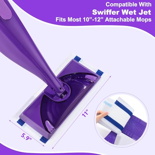 wlich Mop Pad Refills Compatible with Swiffer WetJet Mop and All 10\"-11\", 30 Count Disposable Multi Surface Mopping Pads Refills, Thickness and Absorbent Spray Mop Pads, Unscented