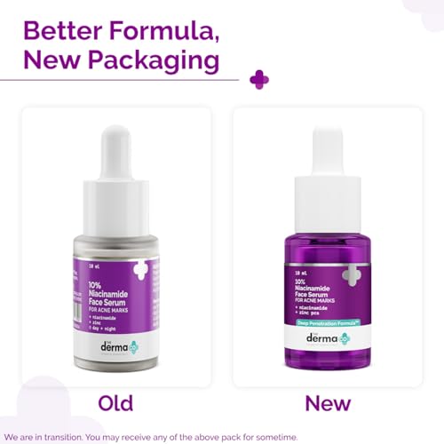 The Derma Co 10% Niacinamide Serum with 2% Zinc, Powered by Deep Penetration Formula™ | Fades Acne Marks, Controls Oil & Reduces Dark Spots | 10 ml