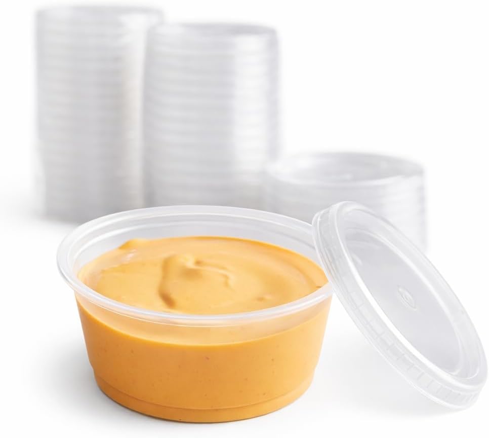 2 oz Clear Plastic Souffle Cups, BPA Free Portion Cups With Lids, 100 Sets thumbnail