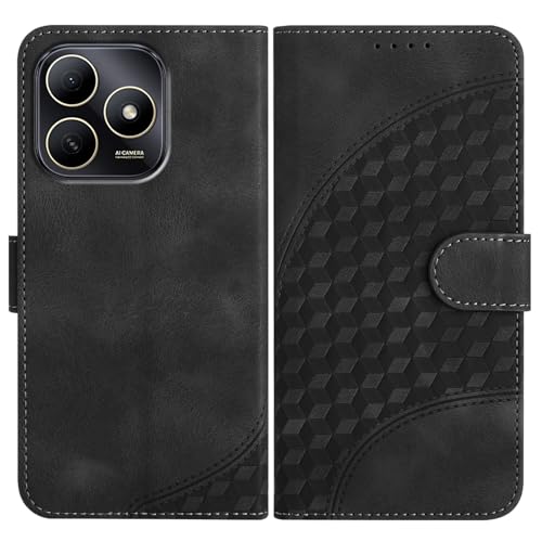 Rfvzubemok Compatible with Huawei Enjoy 80S Flip Kickstand Magnetic Closure Wallet Phone Case Black