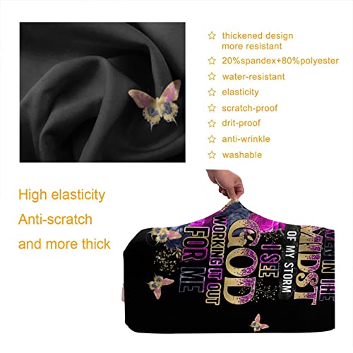 Image of Travel Suitcase Protector African American Girl Elastic Protective Washable Luggage Cover With Concealed Zipper Suitable For 18-32 Inch, Color-4-6, L (for 25--28 inch luggage)