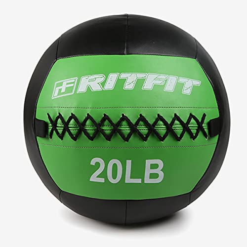 Ritfit Soft Medicine Ball/Wall Ball Set For Strength And Conditioning Workouts, Core Training And Cross Training(5/10/15/20/25/30Lbs) (Red+Orange+Green+Blue(10Lb+15Lb+20Lb+25Lb)) #TOP3