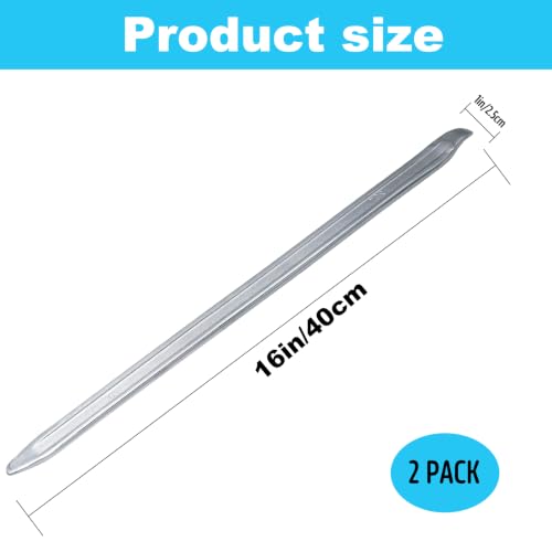 Image of 2 Pack 16 Inch Tire Spoons Iron,Heavy Duty Tire Changing Tool Tire Levers Bar,for Cars,Motorcycles,Dirtbike,Lawn Mower Tire Spoon (16 inch)