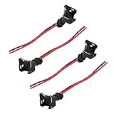 EKUWU Fuel Injector Connector, Standard Specification Fuel Injector Wiring Harness, Waterproof Shell Copper Core Plug with Extended Pigtail Wiring Harness, Universal Car Accessories, Pack of 4
