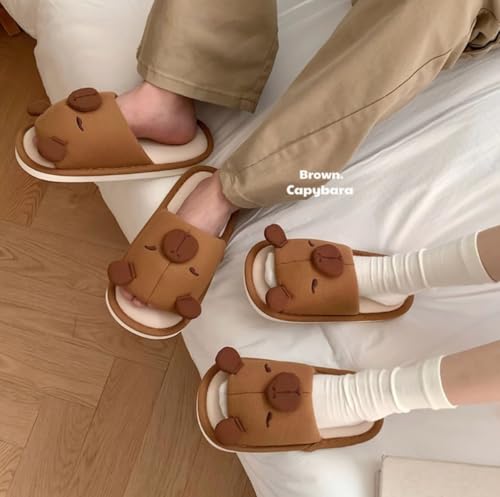 Cute Capybara House Slippers for Women Girls - Lined Cotton Memory Foam Comfort Wear Bedroom Slides, Kawaii Animals Christmas Gift, Capy Makeup Set includes Cosmetic Bag & Mirror & Headband & Stickers4