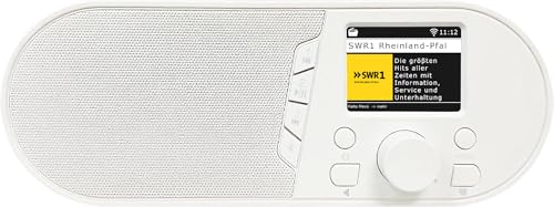 TELESTAR TOP IR 50 – Internetradio (Bluetooth Audio-Streaming, 7 W, USB-Aufnahmefunktion, Stationstasten am Gerät, Hotelmodus, Fernbedienung) – Weiß