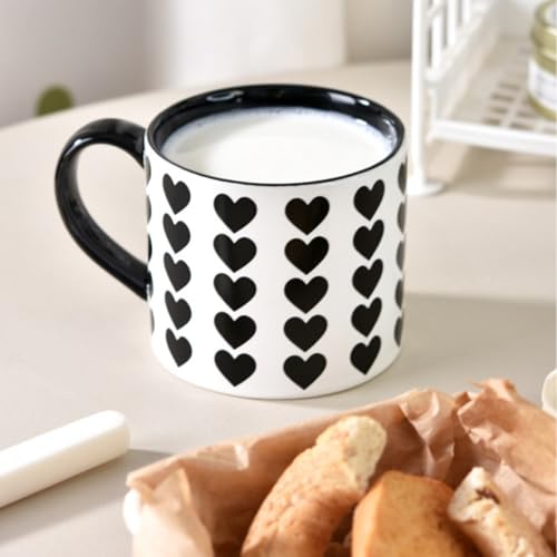 Taza de Cerámica Blanca con Corazón Negro 13.5 oz miniatura 3