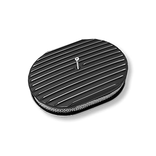 Demotor Performance For Sbc Chevy Tall Valve Covers & 12" Oval Air Cleaner Black Finned Aluminum #TOP6