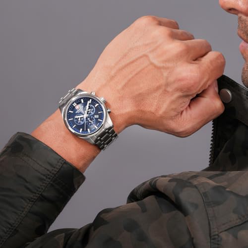 Image of Swiss Military Hanowa SMWGI0003104 - Swiss Made Round Blue Chronograph - Watch for Men