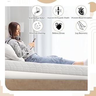 Cinnvoice Mattress Wedge, 7 Inch Size Twin Incline Wedge for Acid Reflux Gerd, Neck and Back Pain, Snoring, Adjustable Elevator Under Mattress Topper Support for Bedroom