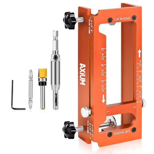 AXIUM Door Hinge Jig, Aluminum Alloy Door Hinge Router Jig Template,Adjustable Door Jamb Hinges Jigs, Fit Door Hinges Mortise from 2.5