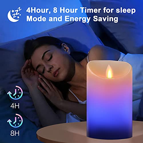 Gemmac Flameless Led Candles, 3 Pack Warm White + Rgb Multicolor Real Wax Electric Flickering Flameless Candles With Timer Remote Control Battery Operated Candles For Home Decoration, Wedding, Party #TOP4