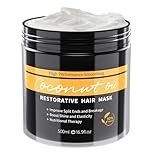 Hair Mask for Dry Damaged Hair, Deep Conditioning for Coloured Hair, Keratin Hair Coconut Oil Restorative Hair Masks for Women with Curly Hair 500ML