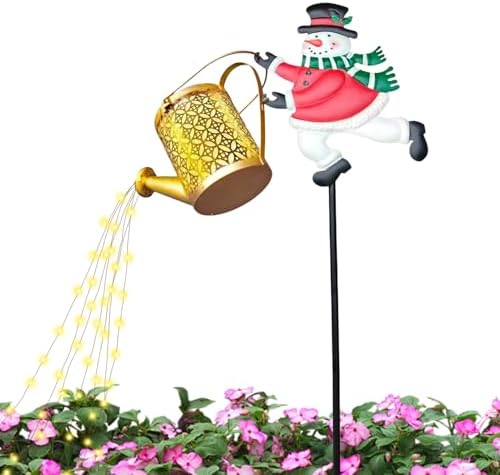 Genérico Luces Solares Navideñas Para Exterior,Lámpara de Navidad para Suelo con Diseño de Muñeco de Nieve | Luces Solares de Jardín – para Paisaje Césped Patios Traseros Patio Sendero Jardín Maceta