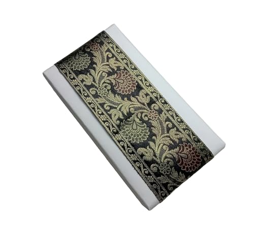Image of Brocade Ethnic Work 9 Meter Laces and Borders Material for Dresses, Sarees, Lehenga, Suits, Blouses, Dupatta, chunri and Crafts (Black)