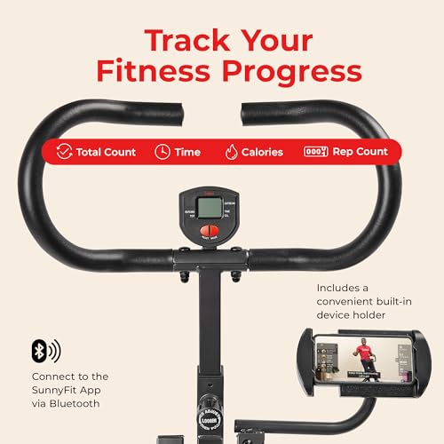 Sunny Health & Fitness Smart Heavy-Duty Row-N-Ride, Full-Body Squat Assist - image 7
